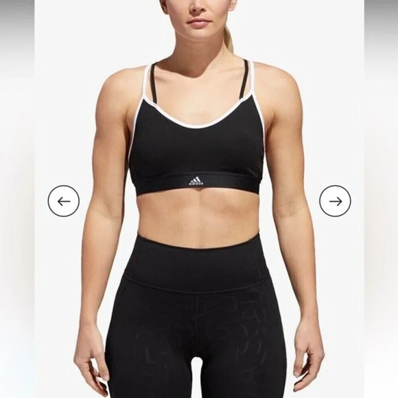 Adidas All Me black and white Sports Bra - Picture 1 of 8